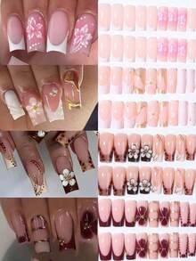 Fashion Manicure Random Delivery!Elevate Your Style With, 24Pcs For Women And Girls, Daily Life And Party Use Nail Supplies Nails
