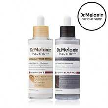 Dr.Melaxin [Dr.Melaxin Official] Peel Shot Glow Rice Ampoule Duo - Serums For Brightening, Exfoliating, And Moisturizing - Suitable For All Skin Types