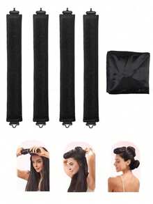 4/5 Piece Set Of Women's Curling Tools, Silky And Supple Heat-Free Curling Hair Set, Including Curling Iron And Electric Curling Iron, Suitable For Sleeping, High Resilience Rubber Filling, Softer And More Durable, Easy To Create Curly Hair, A Must-Have F