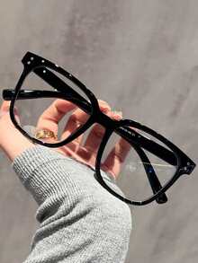 3pcs Unisex Square Frame Daily Wear Optical Glasses, Campus Style Face-Flattering Blue Light Blocking Glasses