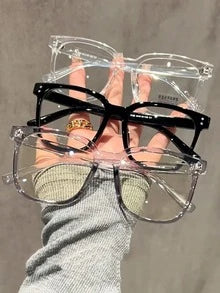 3pcs Unisex Square Frame Daily Wear Optical Glasses, Campus Style Face-Flattering Blue Light Blocking Glasses