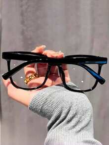 3pcs Unisex Square Frame Daily Wear Optical Glasses, Campus Style Face-Flattering Blue Light Blocking Glasses