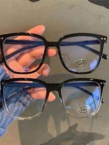 3pcs Unisex Square Frame Daily Wear Optical Glasses, Campus Style Face-Flattering Blue Light Blocking Glasses