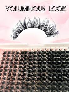 D Curl 176 PCS Lash Clusters Wispy Cluster Eyelash Extensions Puffy Individual Lashes 9-16mm Waterproof Natural Lash Extension DIY Cluster Lashes With Soft Thin Band