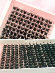 D Curl 176 PCS Lash Clusters Wispy Cluster Eyelash Extensions Puffy Individual Lashes 9-16mm Waterproof Natural Lash Extension DIY Cluster Lashes With Soft Thin Band
