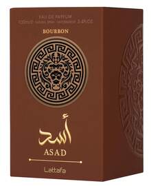 Lattafa Asad Bourbon Eau De Parfum Spray 3.4 Oz / 100 Ml (Unisex) | Pink Pepper, Cacao & Vanilla Bourbon, Warm Amber Spicy Long Lasting Fragrance