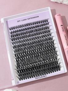 40pcs False Eyelashes Set, High Capacity Hot-Melt Natural Beginner Single Cluster DIY Segmental Eyelashes Kitlash Clusters Kit,Lashes,Eyelashes,Fake Lashes