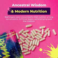 Female-Optimized Beef Organ Superfood Supplement (Beef Liver, Kidney, Heart, & 3 More) - 100% Grass Fed, Pasture Raised Cattle - Women Balance, Energy, & More For Women