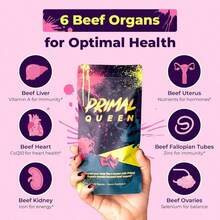 Female-Optimized Beef Organ Superfood Supplement (Beef Liver, Kidney, Heart, & 3 More) - 100% Grass Fed, Pasture Raised Cattle - Women Balance, Energy, & More For Women