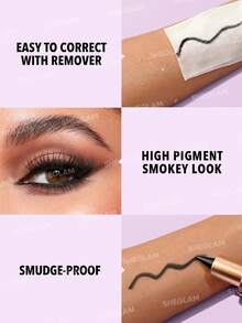 SHEGLAM Ez Glide Matte Eyeliner Pencil Highly Pigmented Black Smoky Eyes Matte Eyeliner Pencil Smudge-Proof Long-Lasting Ultra-Fine  Eyeliner Blendable Smooth Cat Eye Eye Make Up Black Eyeliner Henna Brand Beauty Makeup Face Paint Cosmetic For Women Girls