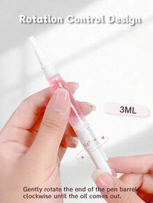 1pc 3ML Pink Red Nail Cuticle Oil Pen, Plant Nutrient Oil Moisturizing Anti-Barb Nail Edge Finger Nail Care Tool Random Version