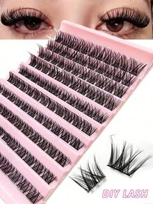 Asiteo 110 Pcs Lash Clusters , DIY Individual Lashes Natural Look Wispy Eyelashes Extension 8-16mm D Curling Fluffy Reusable False Eyelashes DIY At Homelash Clusters,Eyelash Clusters,Individual Eyelashes,Lashes,Fake Lashes