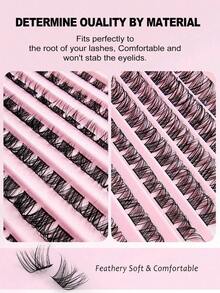 Asiteo 110 Pcs Lash Clusters , DIY Individual Lashes Natural Look Wispy Eyelashes Extension 8-16mm D Curling Fluffy Reusable False Eyelashes DIY At Homelash Clusters,Eyelash Clusters,Individual Eyelashes,Lashes,Fake Lashes