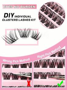 Asiteo 110 Pcs Lash Clusters , DIY Individual Lashes Natural Look Wispy Eyelashes Extension 8-16mm D Curling Fluffy Reusable False Eyelashes DIY At Homelash Clusters,Eyelash Clusters,Individual Eyelashes,Lashes,Fake Lashes