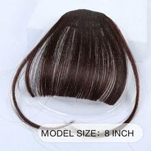 Clip In Bangs Front Neat Light Brown Bangs Hairpiece Synthetic Fake Wig Piece Bangs Hairpiece Clip In Hair Extensions For Women Heat Resistant