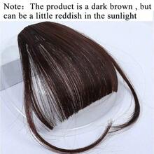 Clip In Bangs Front Neat Light Brown Bangs Hairpiece Synthetic Fake Wig Piece Bangs Hairpiece Clip In Hair Extensions For Women Heat Resistant