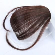 Clip In Bangs Front Neat Light Brown Bangs Hairpiece Synthetic Fake Wig Piece Bangs Hairpiece Clip In Hair Extensions For Women Heat Resistant