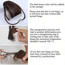 Clip In Bangs Front Neat Light Brown Bangs Hairpiece Synthetic Fake Wig Piece Bangs Hairpiece Clip In Hair Extensions For Women Heat Resistant