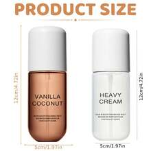 2pcs Perfume For Women - Long-Lasting Eau De Toilette Spray, Fresh Vanilla Skin & Hair Fragrance Mist - Compact Travel Size, Natural Floral Notes For Body And Hair, Perfect For Everyday Use(Brown+White)