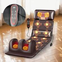 1 Set Of Large Full-Body Heating Massager With Neck And Foot Device And Massage Headrest,Lumbar Mat