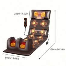 1 Set Of Large Full-Body Heating Massager With Neck And Foot Device And Massage Headrest,Lumbar Mat