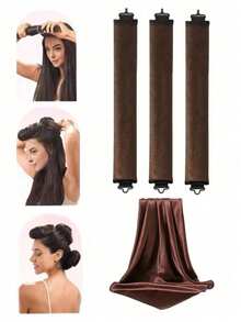 4/5 Piece Set Of Women's Curling Tools, Silky And Supple Heat-Free Curling Hair Set, Including Curling Iron And Electric Curling Iron, Suitable For Sleeping, High Resilience Rubber Filling, Softer And More Durable, Easy To Create Curly Hair, A Must-Have F