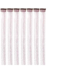6Pcs Hair Tinsel Clip In 23.6Inch Glitter Tinsel Hair Extensions Clip In Hair Tinsel Kit Heat Resistant Shiny Sparkle Fairy Hair Accessories For Women (Pink)