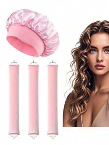 4/5 Piece Set Of Women's Curling Tools, Silky And Supple Heat-Free Curling Hair Set, Including Curling Iron And Electric Curling Iron, Suitable For Sleeping, High Resilience Rubber Filling, Softer And More Durable, Easy To Create Curly Hair, A Must-Have F