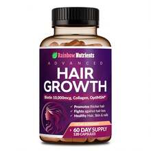 Hair Growth Vitamins For Women – Biotin 10,000mcg, Collagen, OptiMSM®, GoMCT®, Saw Palmetto – Supports Stronger Hair, Skin & Nails – 60-Day Supply