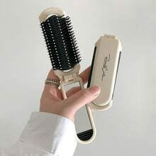 1 Pc /2Pc/4Pc/ 6Pc Foldable Hair Brush With Mirror, Compact Travel Hair Brushes Folding Hairs Brush For Women And Men, Portable Mini Pocket-Size Massage Comb For Gym, Trips, Purse And Styling (Retractable Mirror)