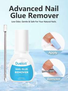 Nail Glue Remover Glue 15ml For False Nails, Press On Nails Glue Remover For Fake Nail Tips Acrylic Nail Adhesive Remover With Cuticle Pusher