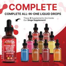MONTUE CleanNutra Cayenne Pepper Drops Supplement Liquid + Hawthorn Berry, Vitamin D3 K2 Beet Root Powder, Ceylon Cinnamon, Turmeric Curcumin, Organic Panax Ginseng, Berberine Extract 2 Pack