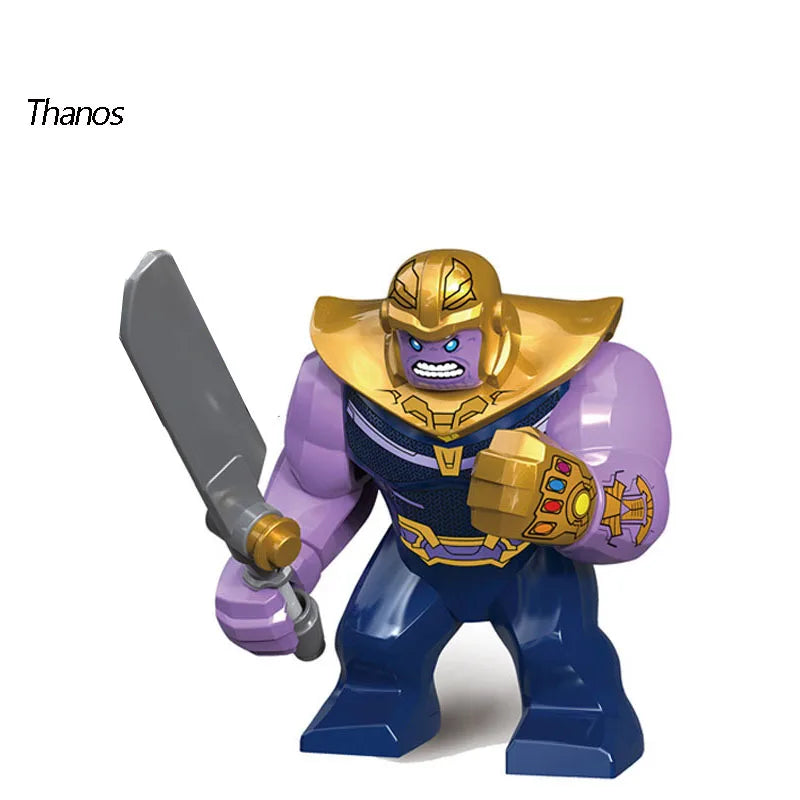 Superhero Figure  Panther Red Hulk Big Size Crocodile Thanos Hulk Building Blocks Children Assembled Educational Toys