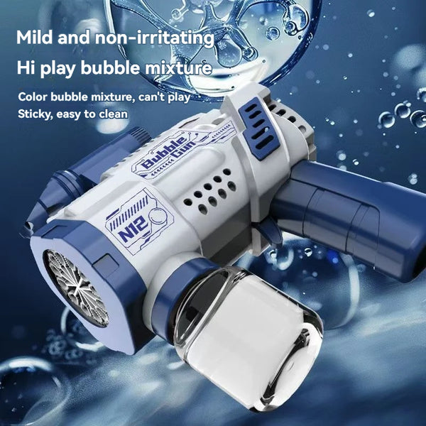 12 Hole Automatic Bubble Gun Electric Bubble Machine With Lights Soap Guns Blaster Blower Outdoor Party Kids Toy Christmas Gifts