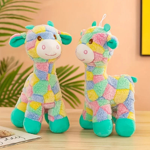 1pc Green colored deer plush toy Colorful Cartoon Deer Design Pet Grinding Teeth Plush Toy, Durable Chew Toy For Dog Interactive