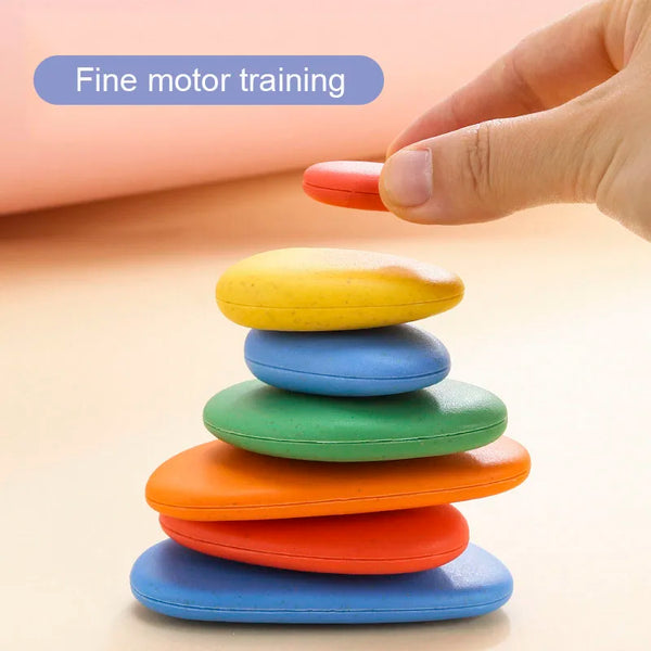 Children 3D Puzzle Montessori Toys Rainbow Pebbles Logical Thinking Game Kids Painting Sensory Learning Toys For 3-6 Years Old