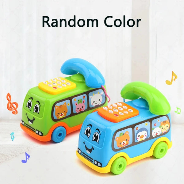 Electric Children's Singing Phone Car Toy Educational Early Cartoon Music Car Machine Toys Education Game for Kids Holiday Gift