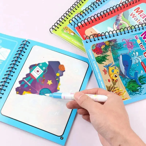 Magical Book Water Drawing Montessori Toys Reusable Coloring Book Magic Water Drawing Book Sensory Early Education for Children