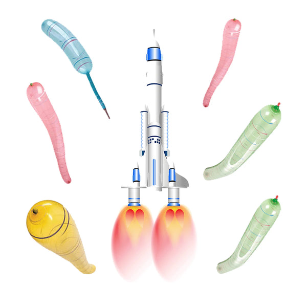 Thickened Flying Rocket Balloon Toys Wholesale Kids Fun Multi-colored Flying Rubber Long Balloon Outdoor Inflatable Balloon Toys