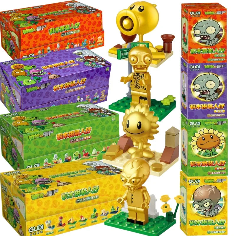 GUDI Plants vs. Zombies PVZ Cartoon Anime Model Educational  Small Pellet Assembly Building Block Figures Toys Children Gifts