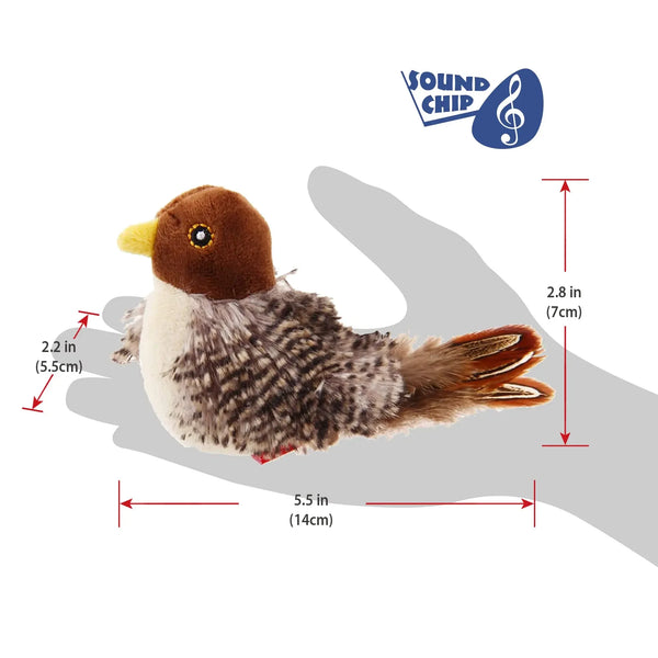 GiGwi Sound Bird Toy Cat Feather Toys Cat Feather Toys Interactive Cat Toy With Sounds Sound Toys Brown Bird, Hedgehog, Mouse