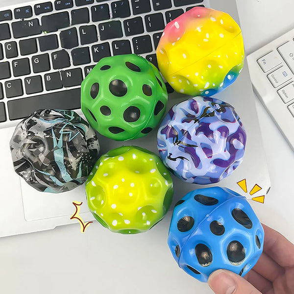 Gravity Ball Multi-hole Coral Sports Bouncy Ball Anti Stress Squeeze Toys Outdoor High Bouncing Ball