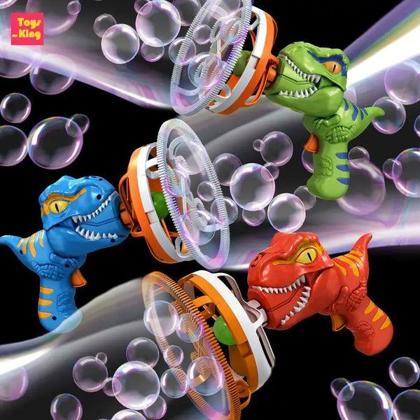Dinosaur Electric Bubble Gun Automatic Blowing Tuba Large Soap Handheld Bubble Machine Kids Toys Birthday Party Outdoor Wedding