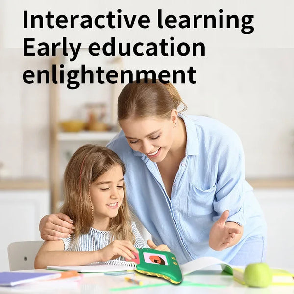 Little Dinosaur Learning Machine for Children, Talking Flash Card, English, Spanish, French Electronic Early Education Machine