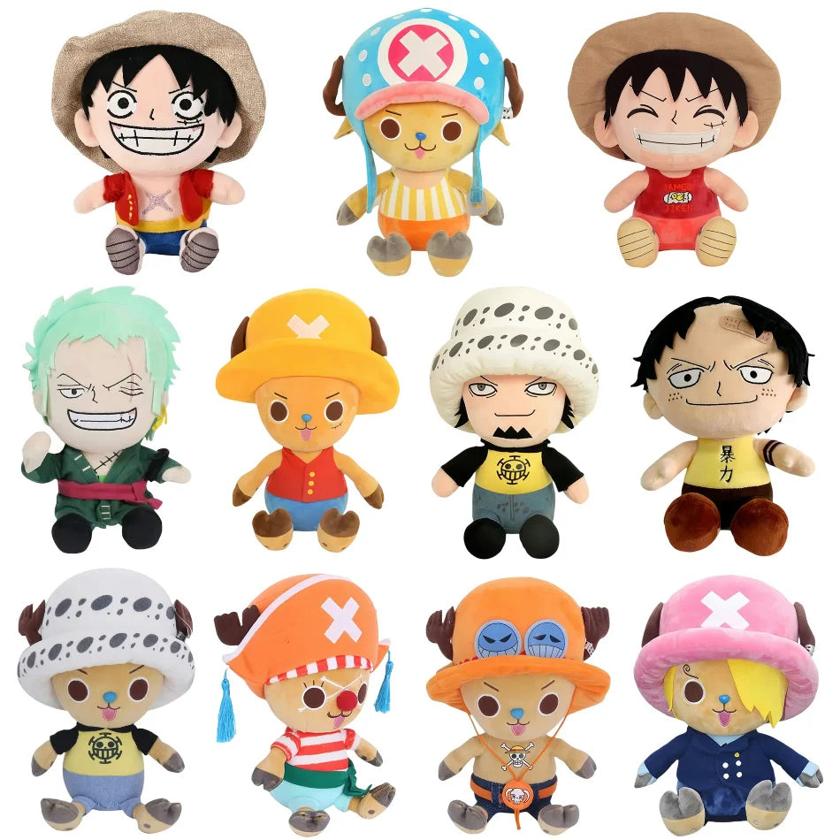Anime 25cm One Piece Original Plush Toys CartoonFigure Luffy Chopper Ace Roronoa Zoro Cute Stuffed Doll Kids Xmas Gifts