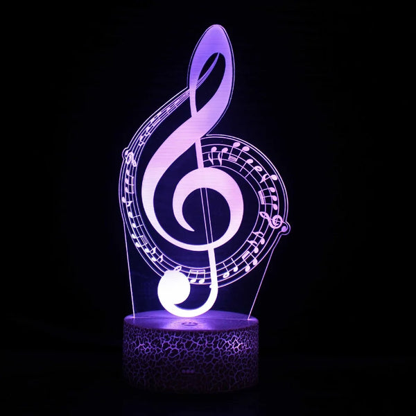 Nighdn 3D Music Note Night Light Music LED Illusion Table Lamp Colors Changing Room Decorations Home Decor Holiday Birthday Gift