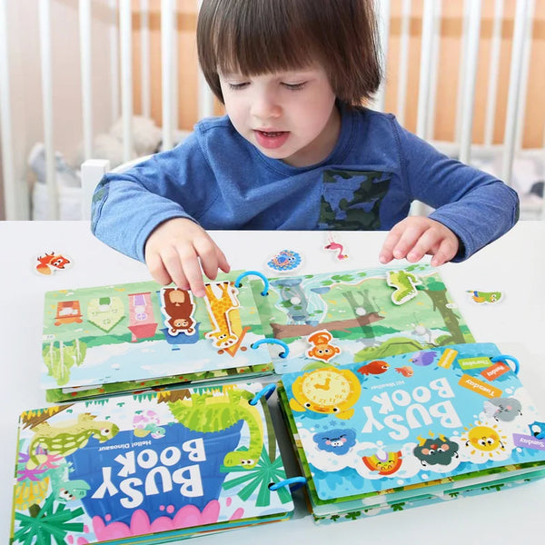 Montessori Baby Busy Book My First Quiet Book Paste Early Learning Education Toy Children Matching Game Toys for Kids 1 2 3 Year