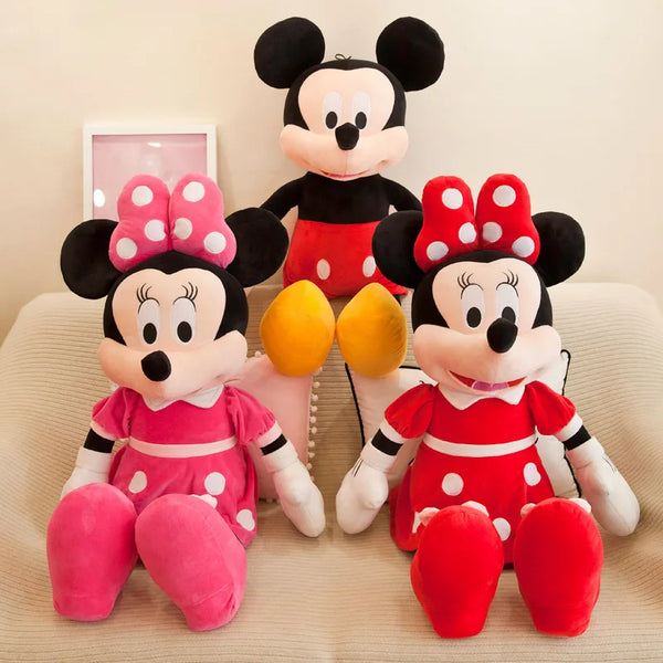 35/50/75cm Mickey Mouse Plush Toys Kawaii Anime Mickey Minnie Stuffed Plushies Models Decoration Dolls for Kids Birthday Gift