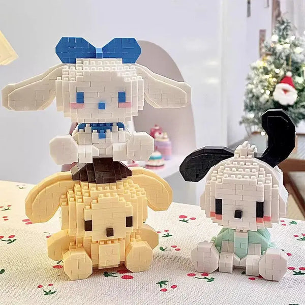 Keeppley Sanrio  Anime Hello Kitty My Melody Cinnamoroll Pomompurin Kuromi Assembling Building Blocks Toy Kids Christmas Gifts
