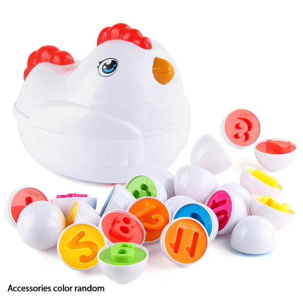 12 Matching Eggs Montessori Sensory Baby Toys Easter Eggs Chicken Colors Shapes Sorter Learning Educational Toy For Kids Gifts